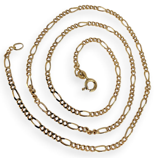 NZGD | 14ct Gold UNOAERRE Italian Rhythm Figaro Chain 47cm