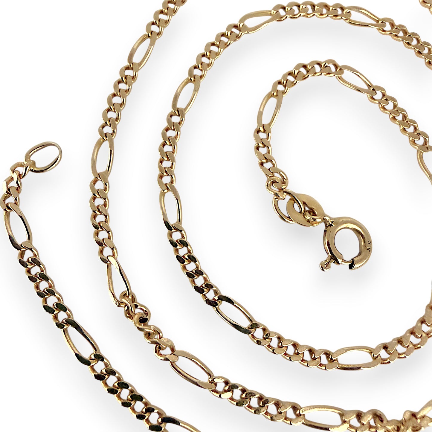 NZGD | 14ct Gold UNOAERRE Italian Rhythm Figaro Chain 47cm