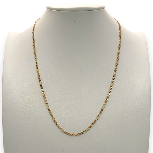 NZGD | 14ct Gold UNOAERRE Italian Rhythm Figaro Chain 47cm