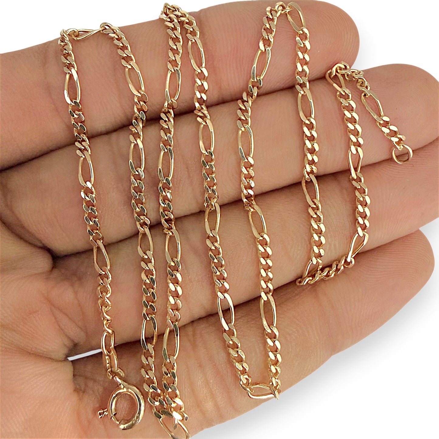 NZGD | 14ct Gold UNOAERRE Italian Rhythm Figaro Chain 47cm