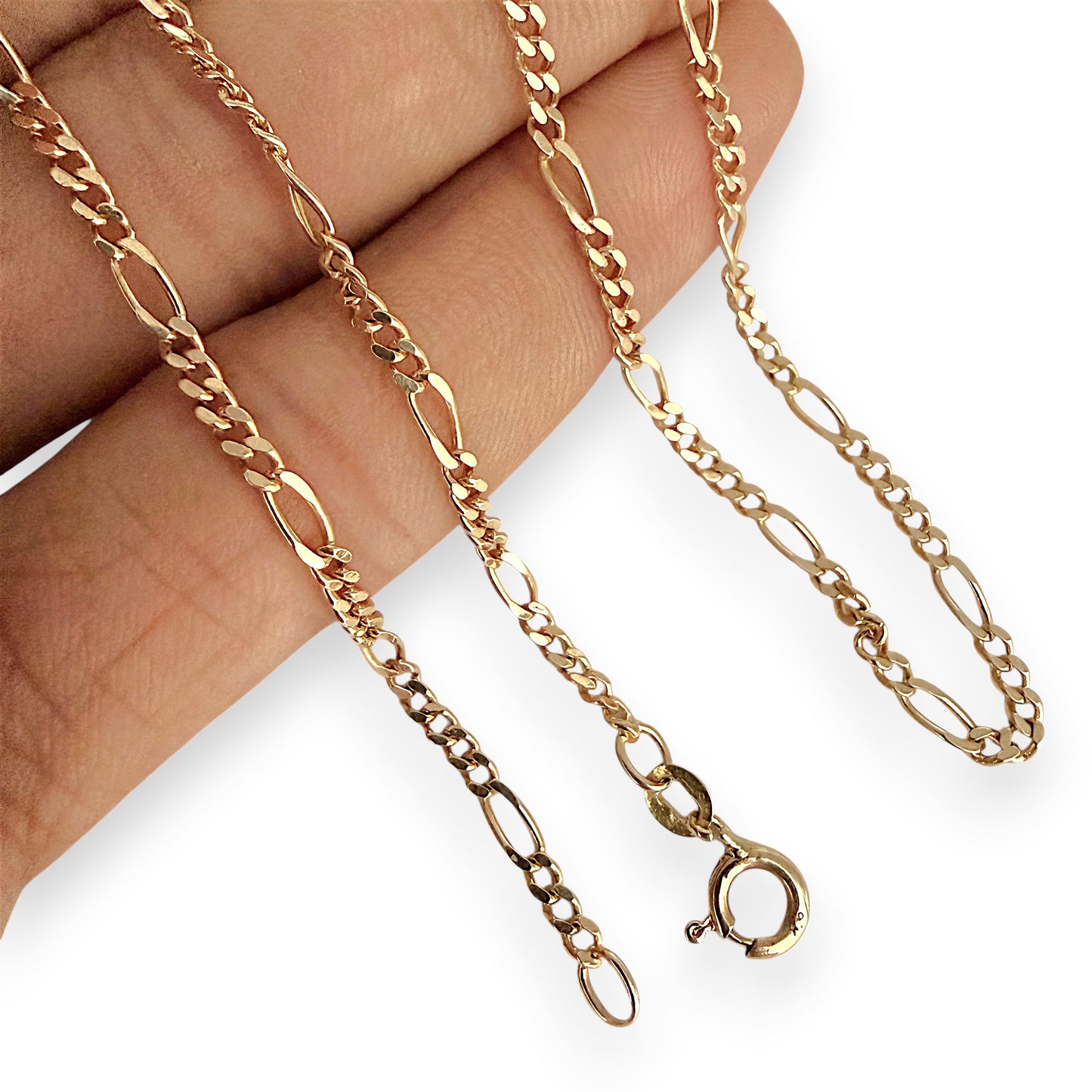 NZGD | 14ct Gold UNOAERRE Italian Rhythm Figaro Chain 47cm
