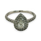 NZGD | 9ct W Gold Teardrop Radiance Double‑Halo Ring Valuation $3,600
