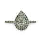 NZGD | 9ct W Gold Teardrop Radiance Double‑Halo Ring Valuation $3,600