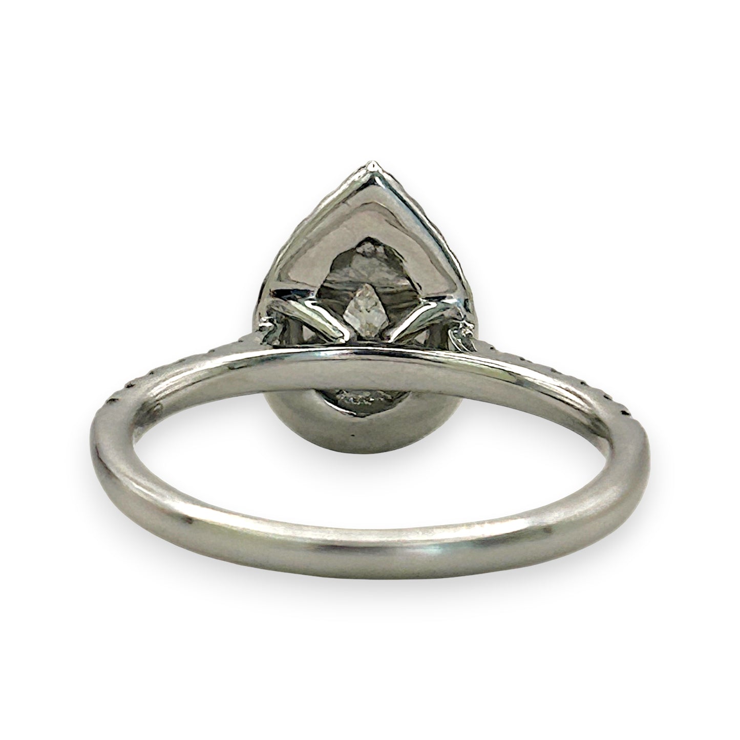 NZGD | 9ct W Gold Teardrop Radiance Double‑Halo Ring Valuation $3,600