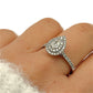 NZGD | 9ct W Gold Teardrop Radiance Double‑Halo Ring Valuation $3,600