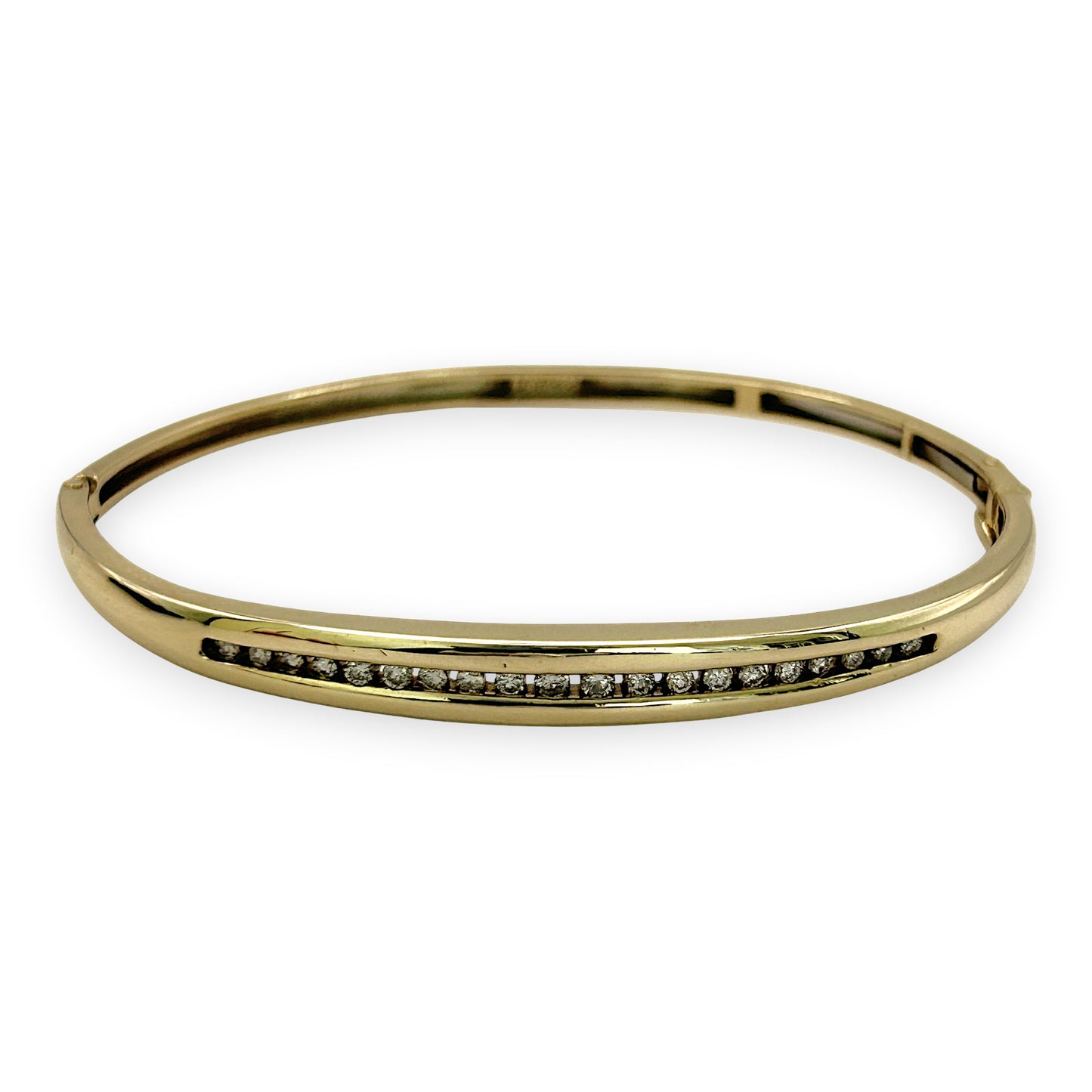 NZGD | 9ct Gold Auric Diamond Oval Bangle Valuation $5,000