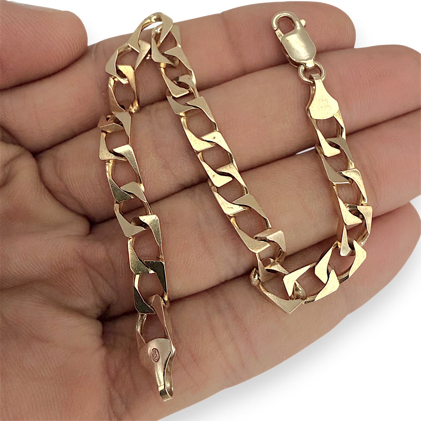 NZGD | 9ct Gold Auric Edge Link Bracelet 19.5cm