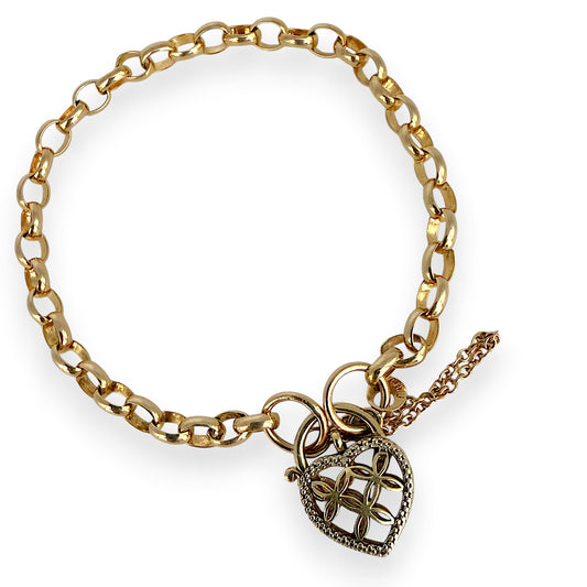 NZGD | 10ct Gold MICHAEL HILL Belcher LoveLock Bracelet 19cm