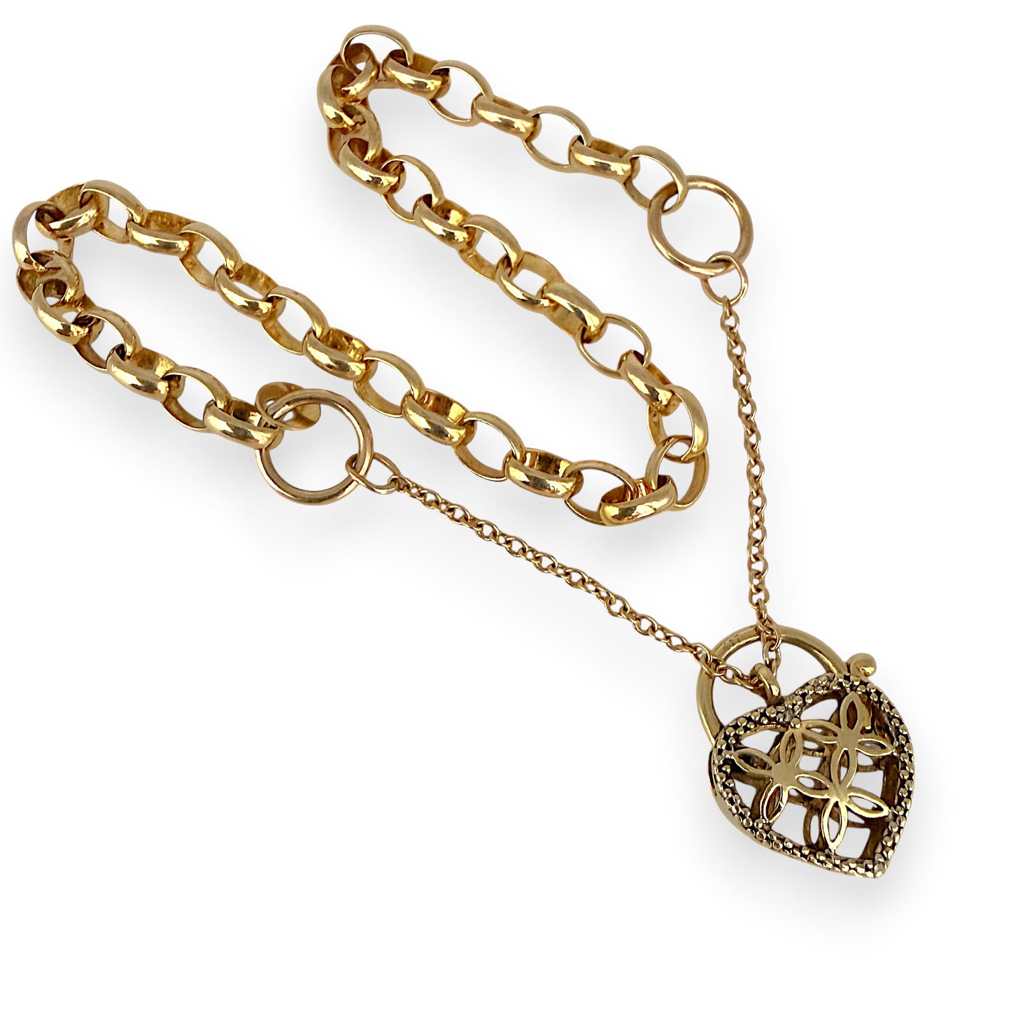 NZGD | 10ct Gold MICHAEL HILL Belcher LoveLock Bracelet 19cm