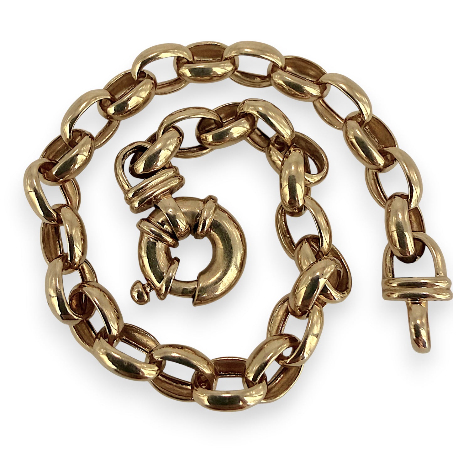 NZGD | 9ct Gold PROUDS Heritage Rolo Belcher Bracelet 19.5cm