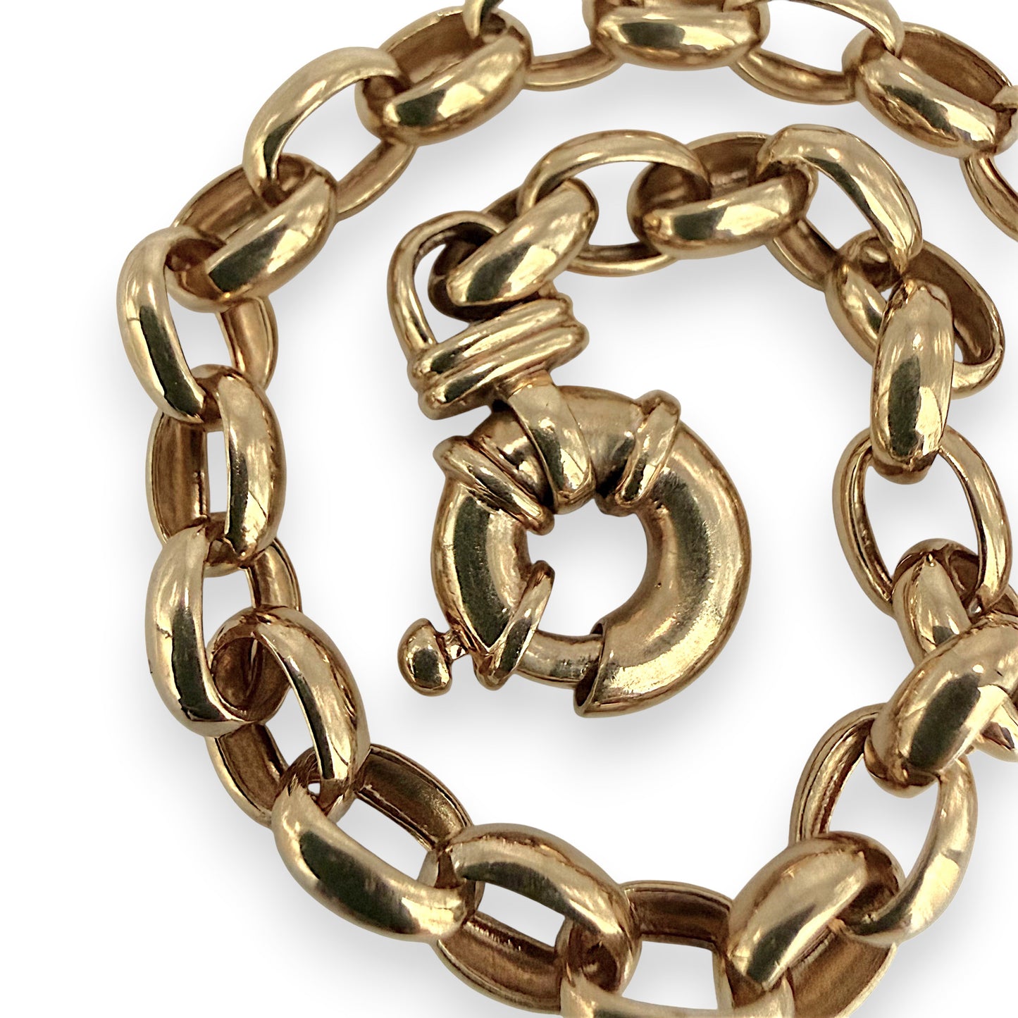 NZGD | 9ct Gold PROUDS Heritage Rolo Belcher Bracelet 19.5cm
