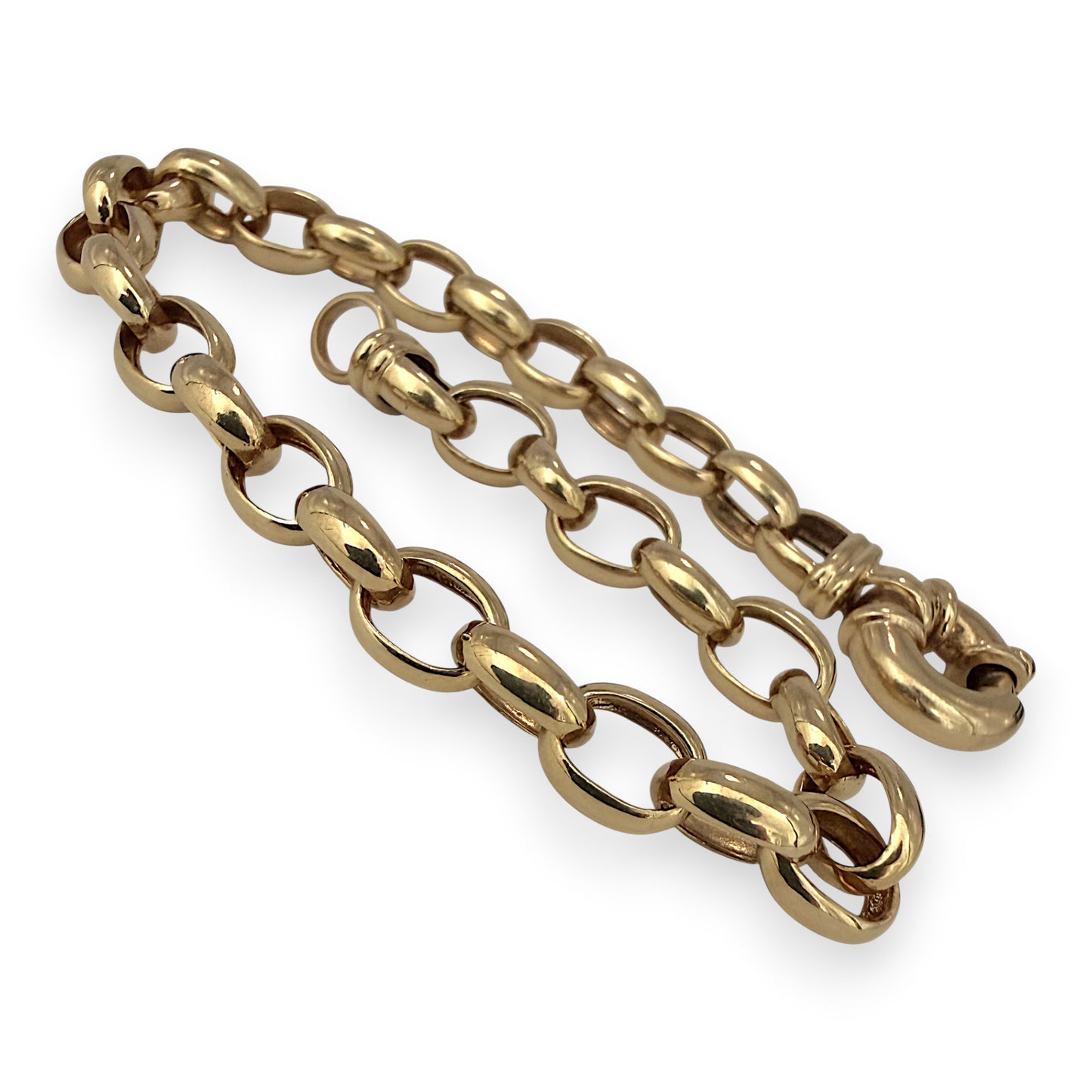 NZGD | 9ct Gold PROUDS Heritage Rolo Belcher Bracelet 19.5cm