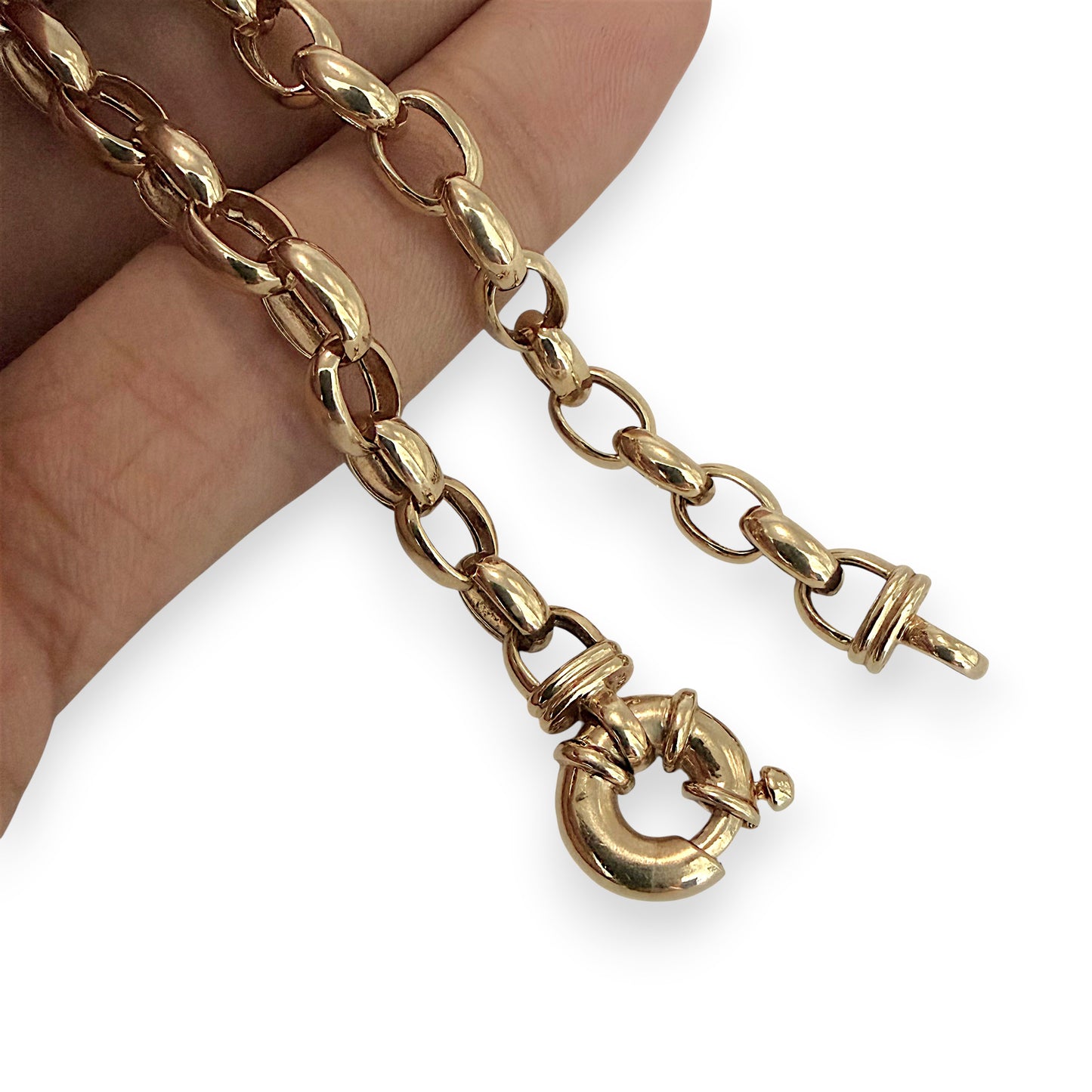 NZGD | 9ct Gold PROUDS Heritage Rolo Belcher Bracelet 19.5cm