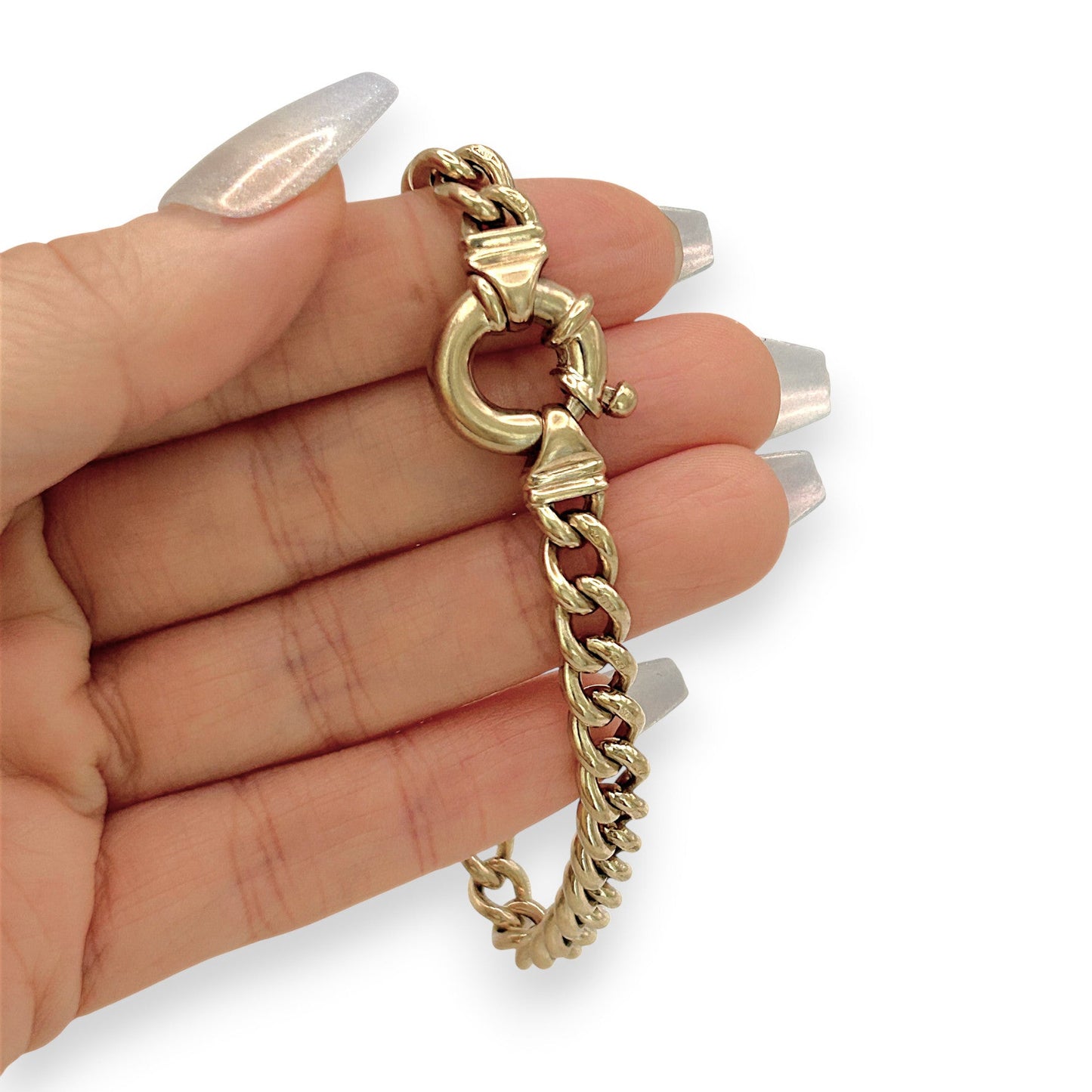 NZGD | 9ct Gold Timeless Crest Curb Bracelet Valuation $10,350