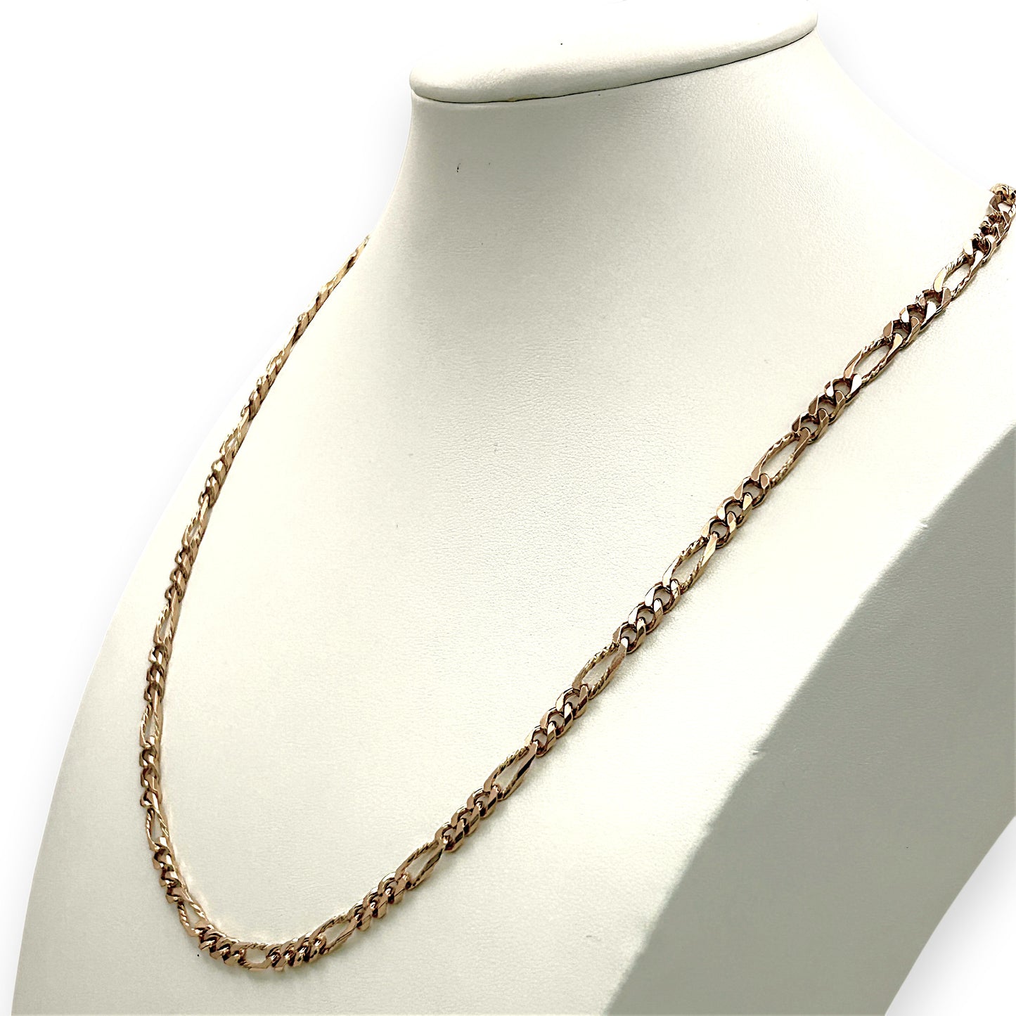 NZGD | 9ct Gold Imperial Diamond‑Cut Figaro Chain Valuation $8,400
