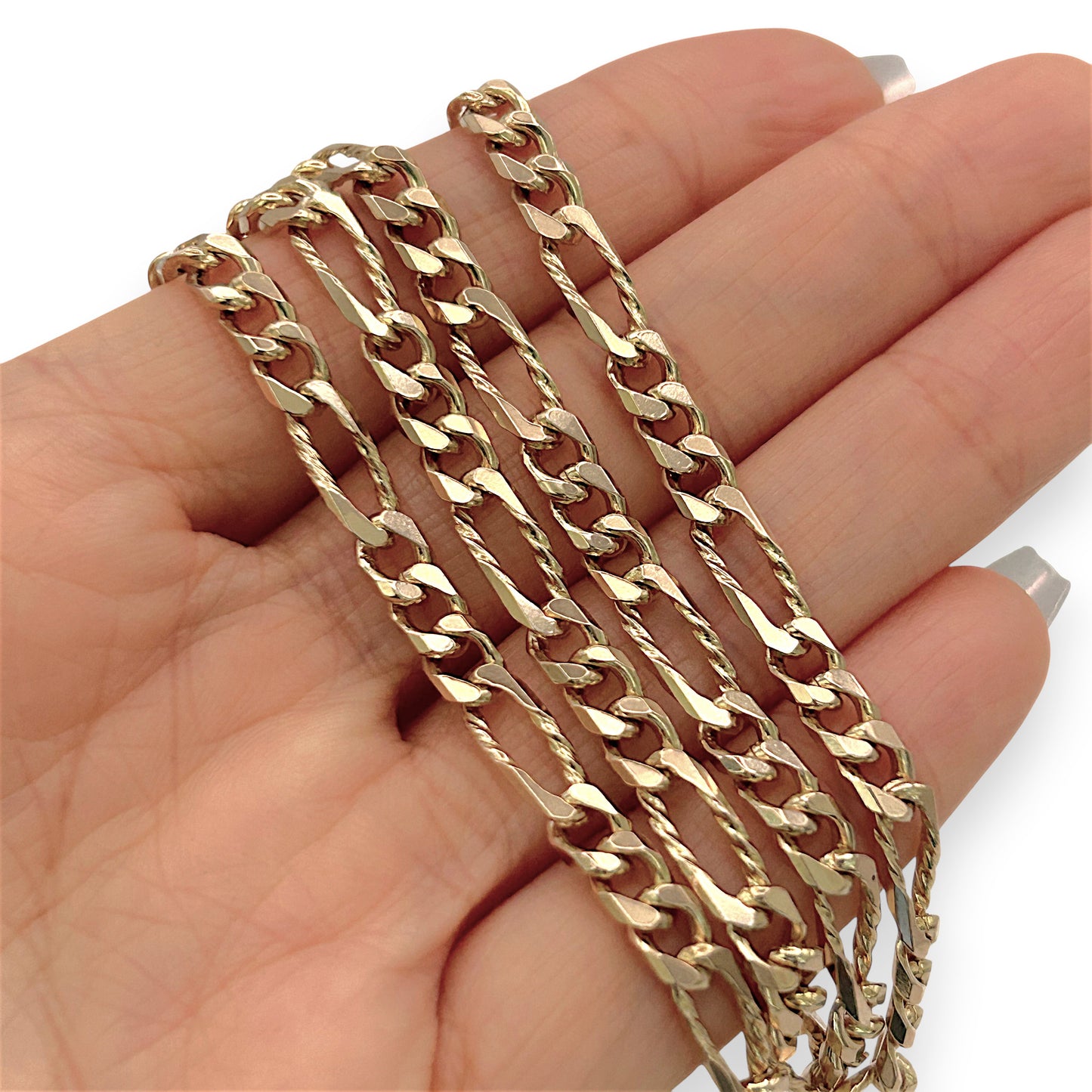 NZGD | 9ct Gold Imperial Diamond‑Cut Figaro Chain Valuation $8,400