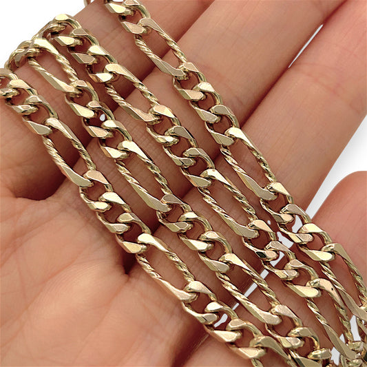 NZGD | 9ct Gold Imperial Diamond‑Cut Figaro Chain Valuation $8,400
