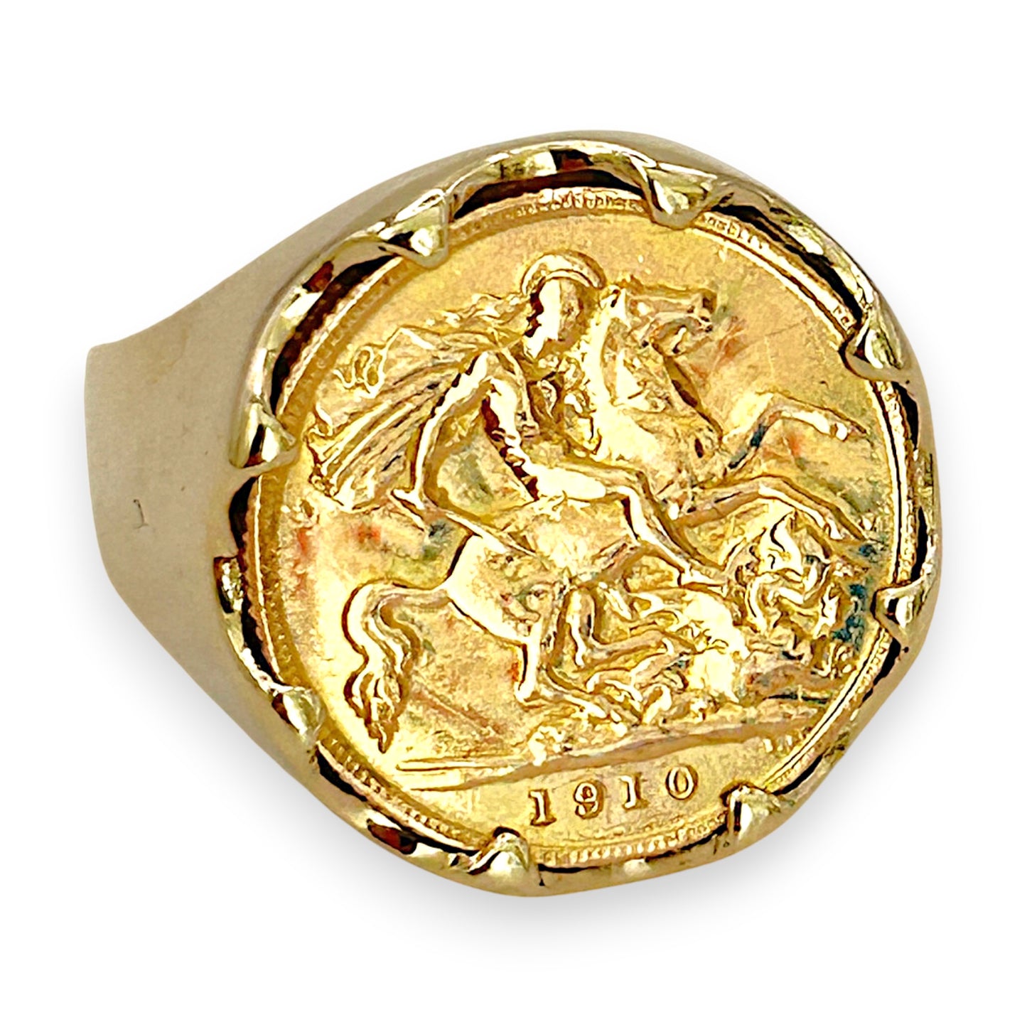 NZGD | 22ct (22K) Imperial 1910 Half Sovereign in 9ct Ring Size Y