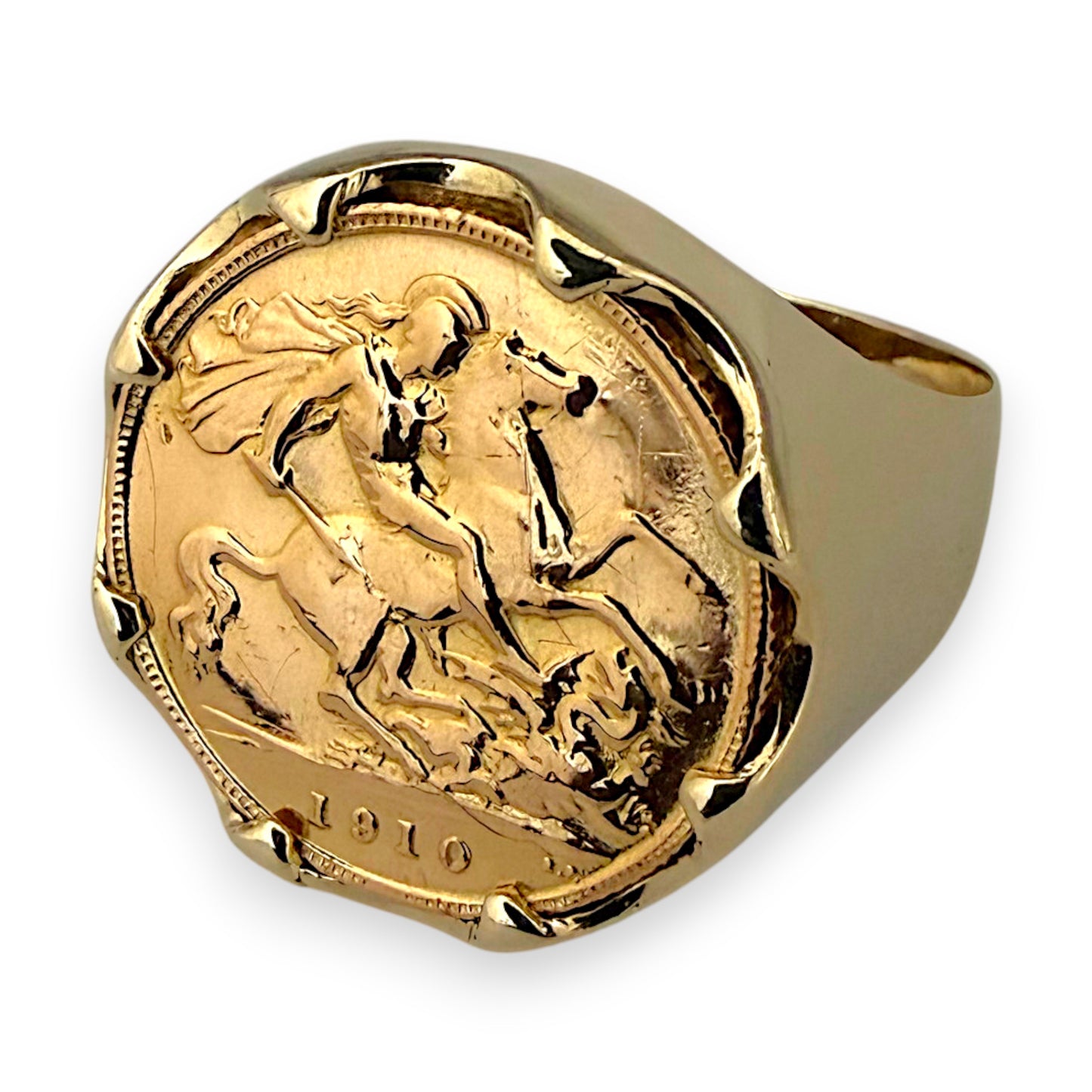 NZGD | 22ct (22K) Imperial 1910 Half Sovereign in 9ct Ring Size Y