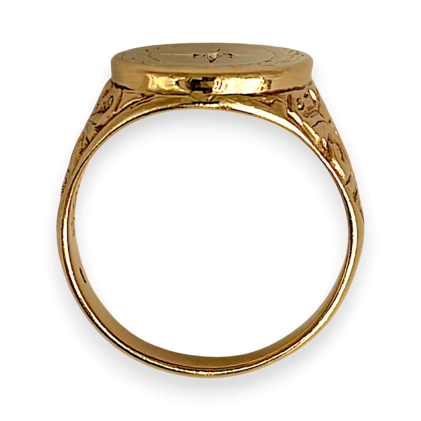 NZGD | 9ct Gold Auric North Star Signet Ring Size Z 1/2