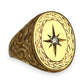 NZGD | 9ct Gold Auric North Star Signet Ring Size Z 1/2