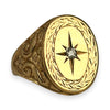 NZGD | 9ct Gold Auric North Star Signet Ring Size Z 1/2