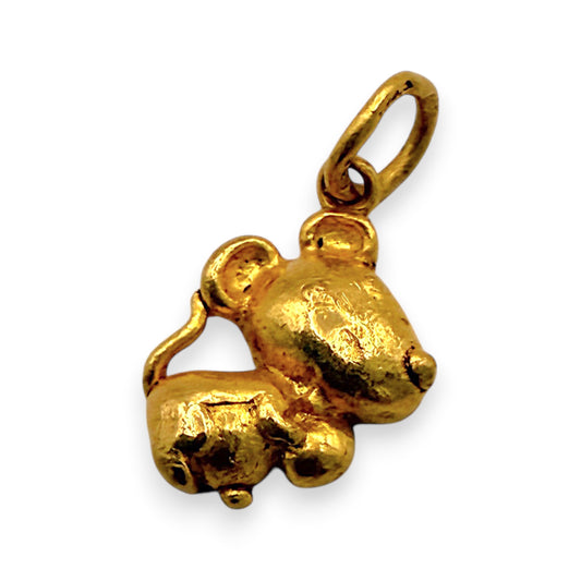 NZGD | 24ct Gold Little Lumi Mouse Pendant 12.7mm