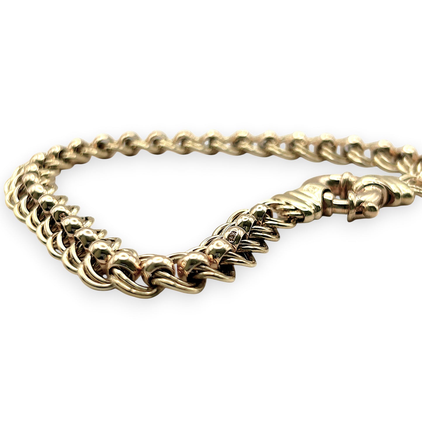 NZGD| 9ct Y/R Gold Two‑Tone Rollo Harmony Bracelet 21cm