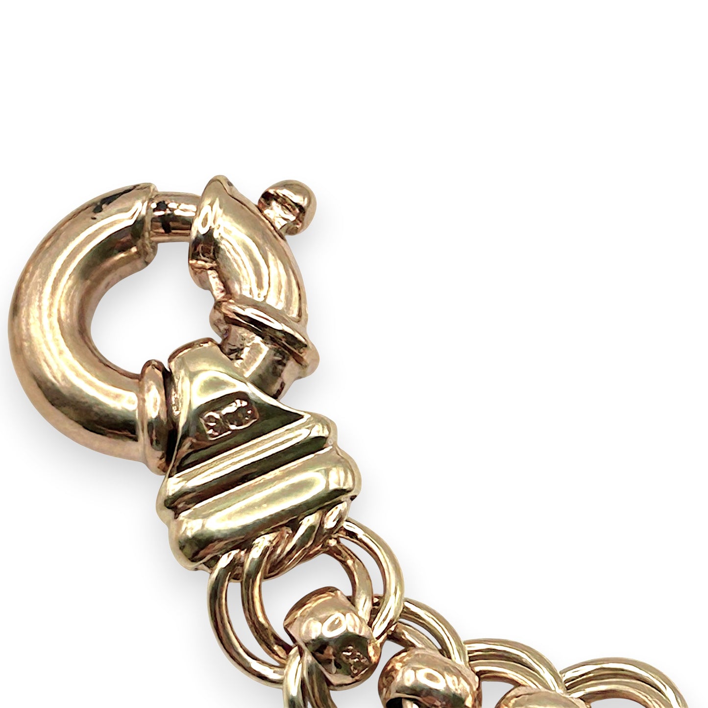 NZGD| 9ct Y/R Gold Two‑Tone Rollo Harmony Bracelet 21cm