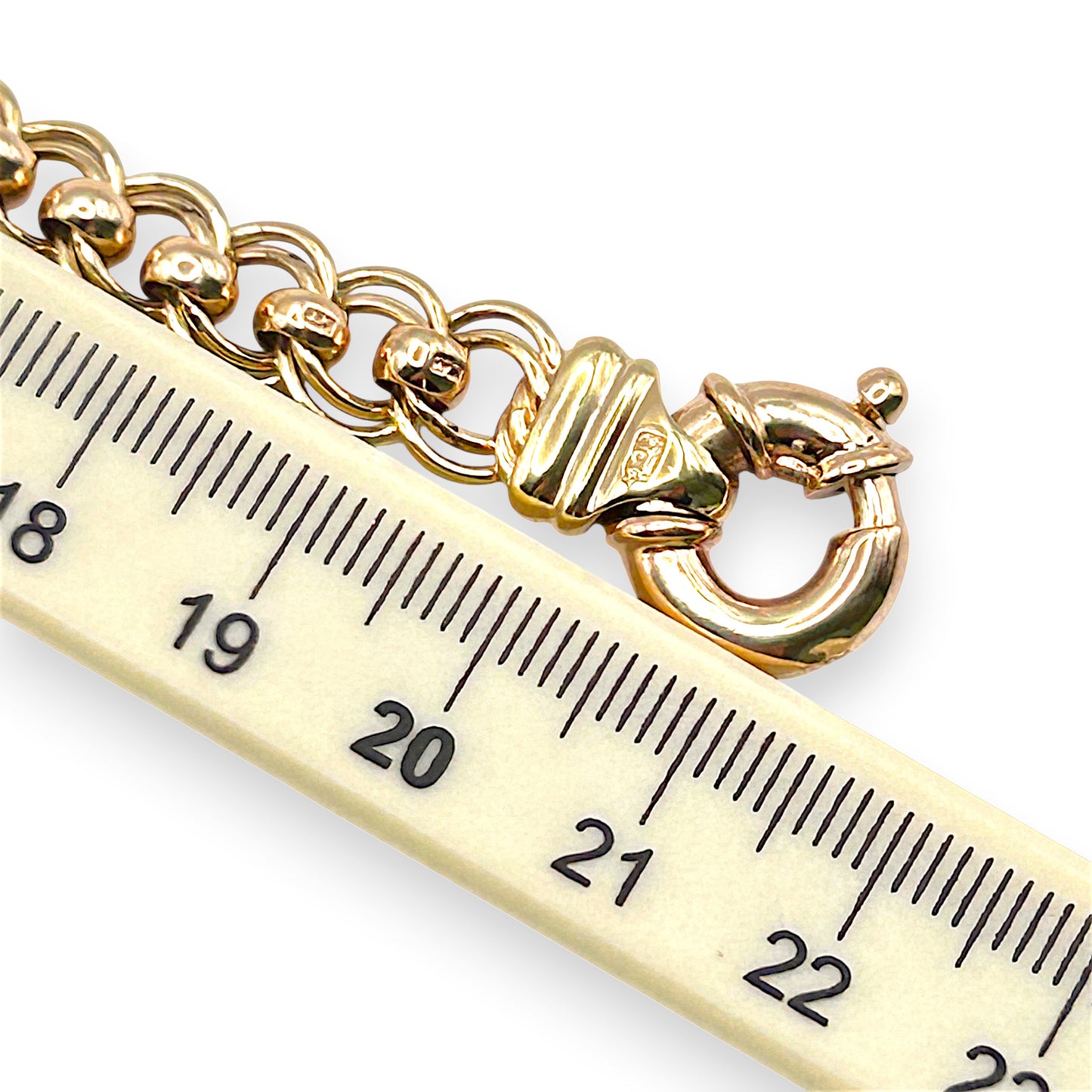 NZGD| 9ct Y/R Gold Two‑Tone Rollo Harmony Bracelet 21cm