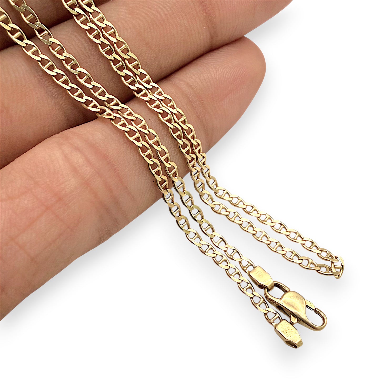 NZGD | 18ct Gold Modern Mariner Link Chain 45cm