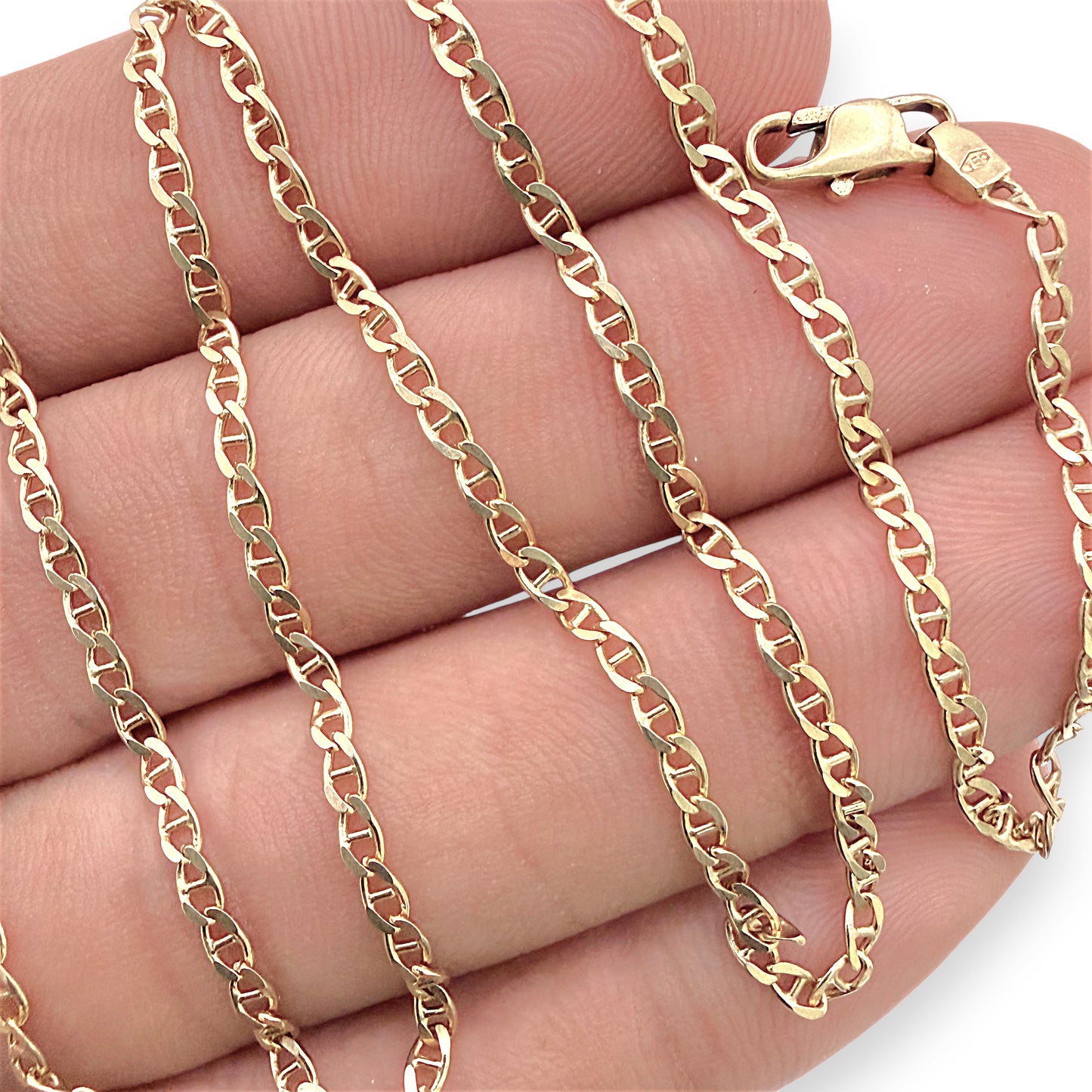 NZGD | 18ct Gold Modern Mariner Link Chain 45cm