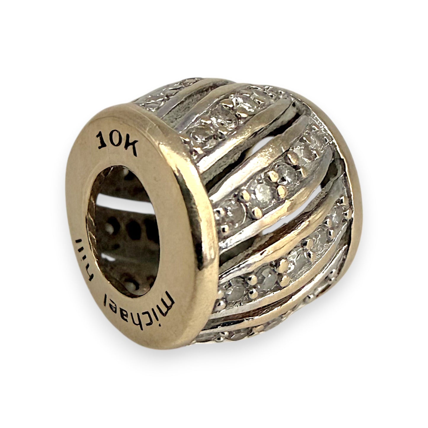 NZGD | 10ct Gold MICHAEL HILL Diamond Accent Bead Charm
