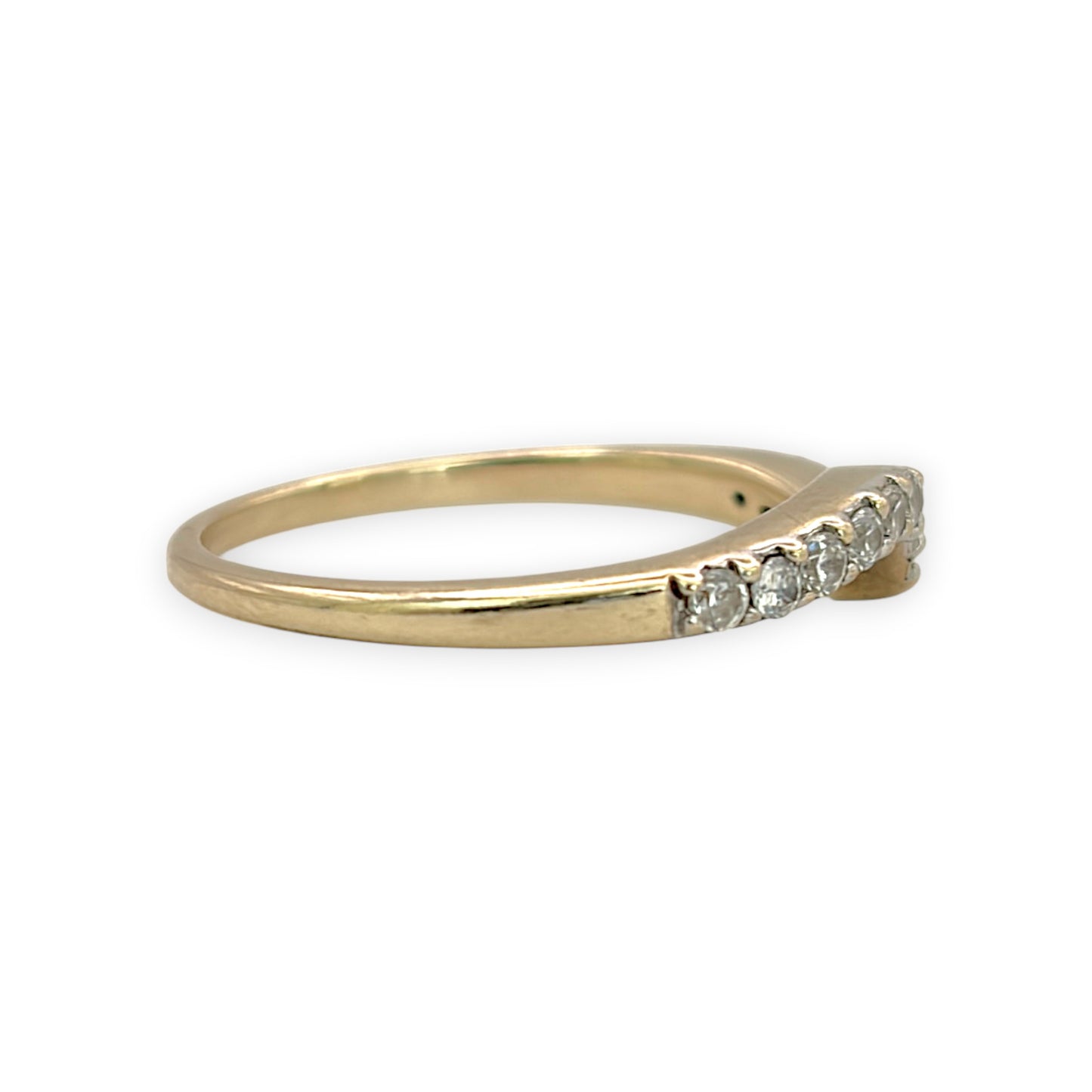 NZGD | 9ct Gold CZ Wishbone Ring Size Q