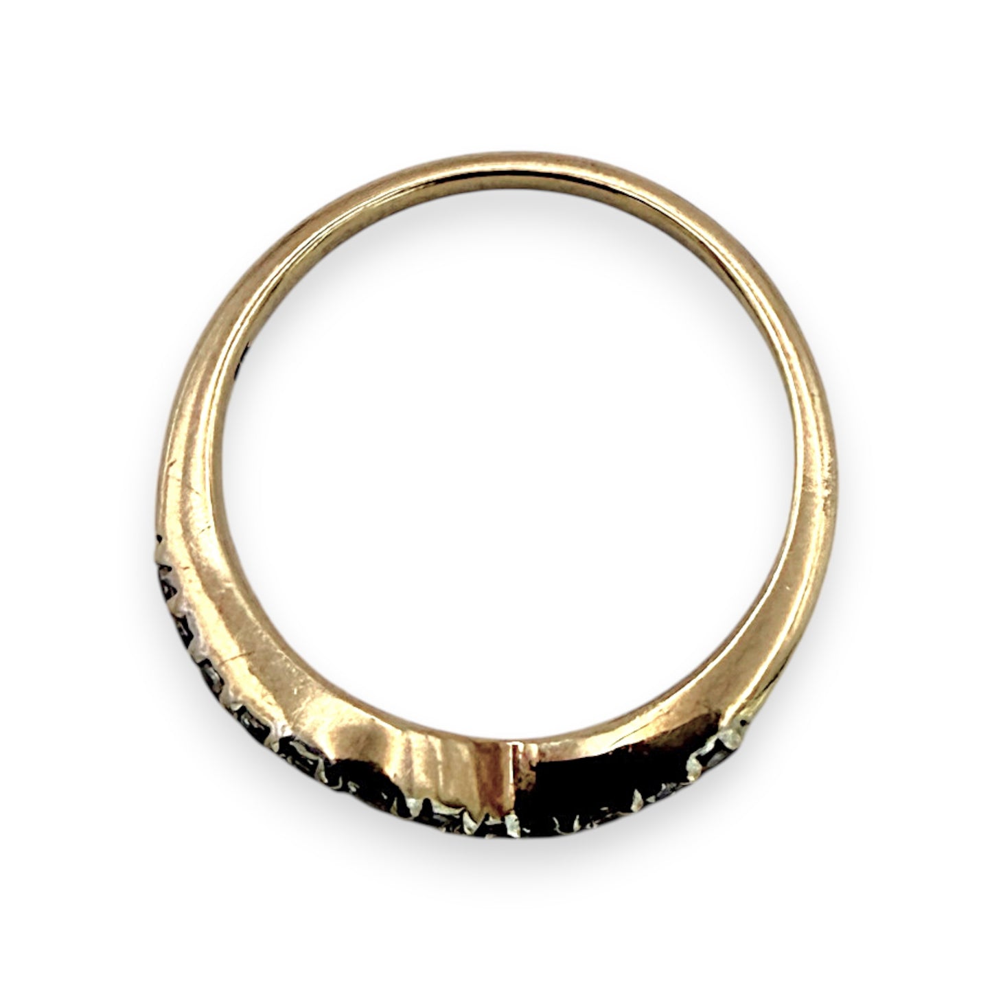 NZGD | 9ct Gold CZ Wishbone Ring Size Q