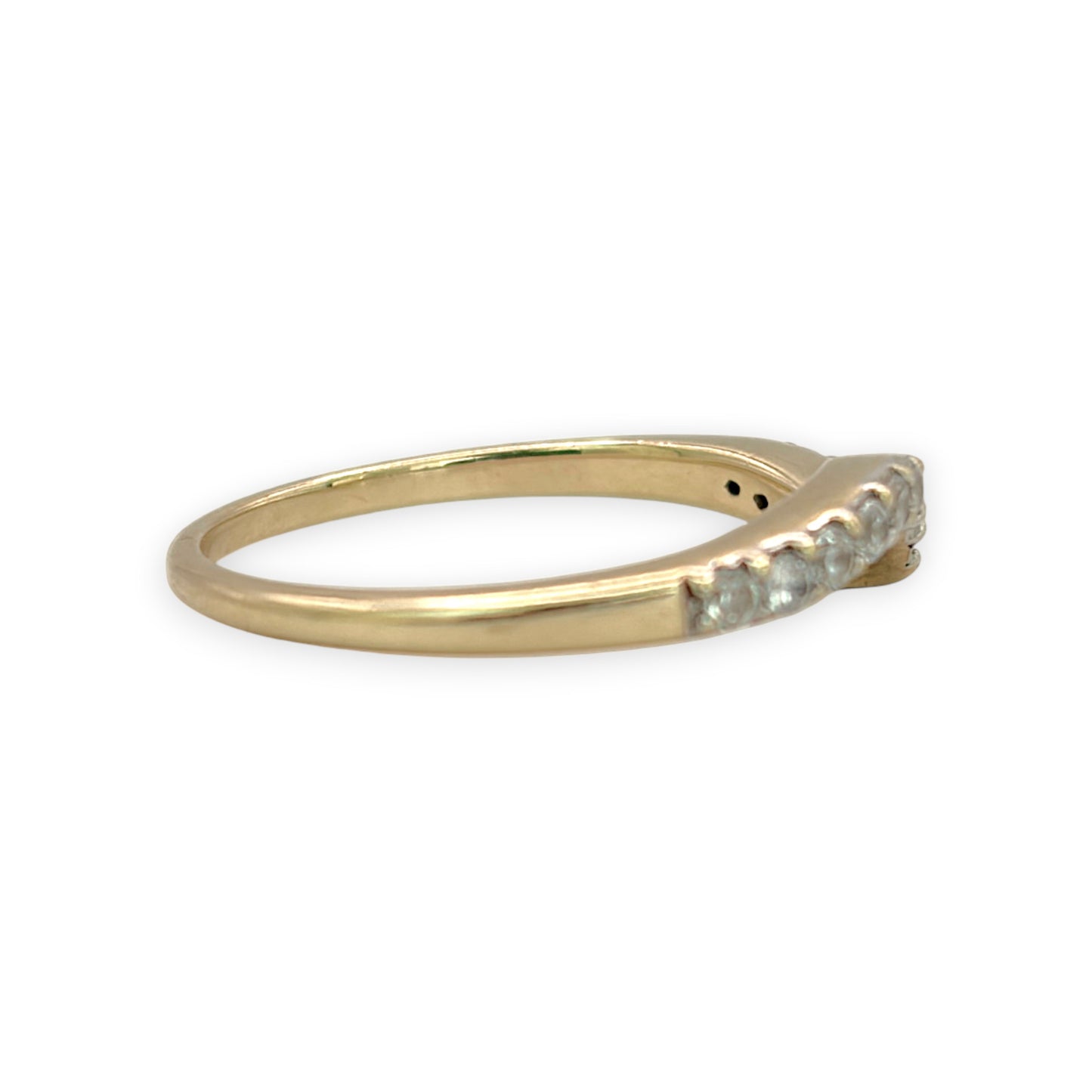 NZGD | 9ct Gold CZ Wishbone Ring Size Q