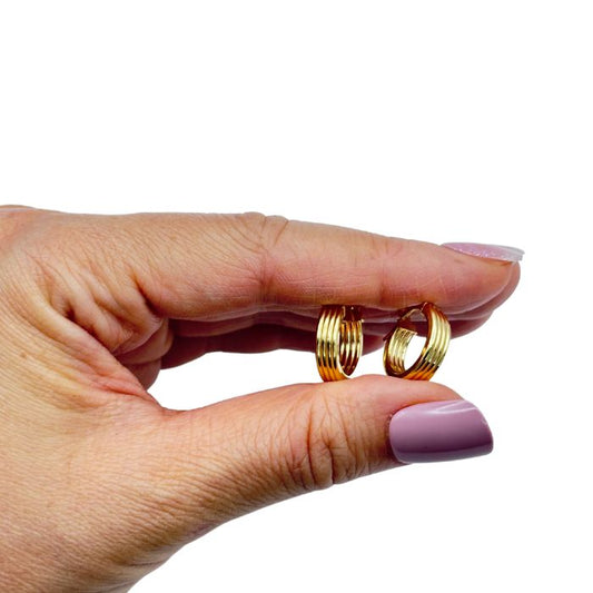 9ct Gold Wide Parallel Hoop Earrings
