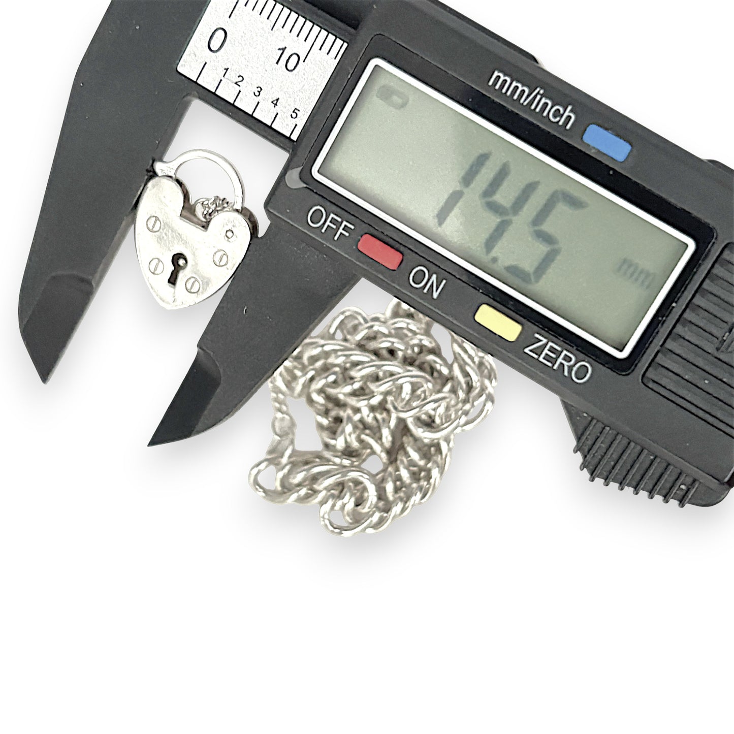 SILVER DEAL | Sterling Silver Vintage Hear Padlock Curb Link Bracelet 18cm