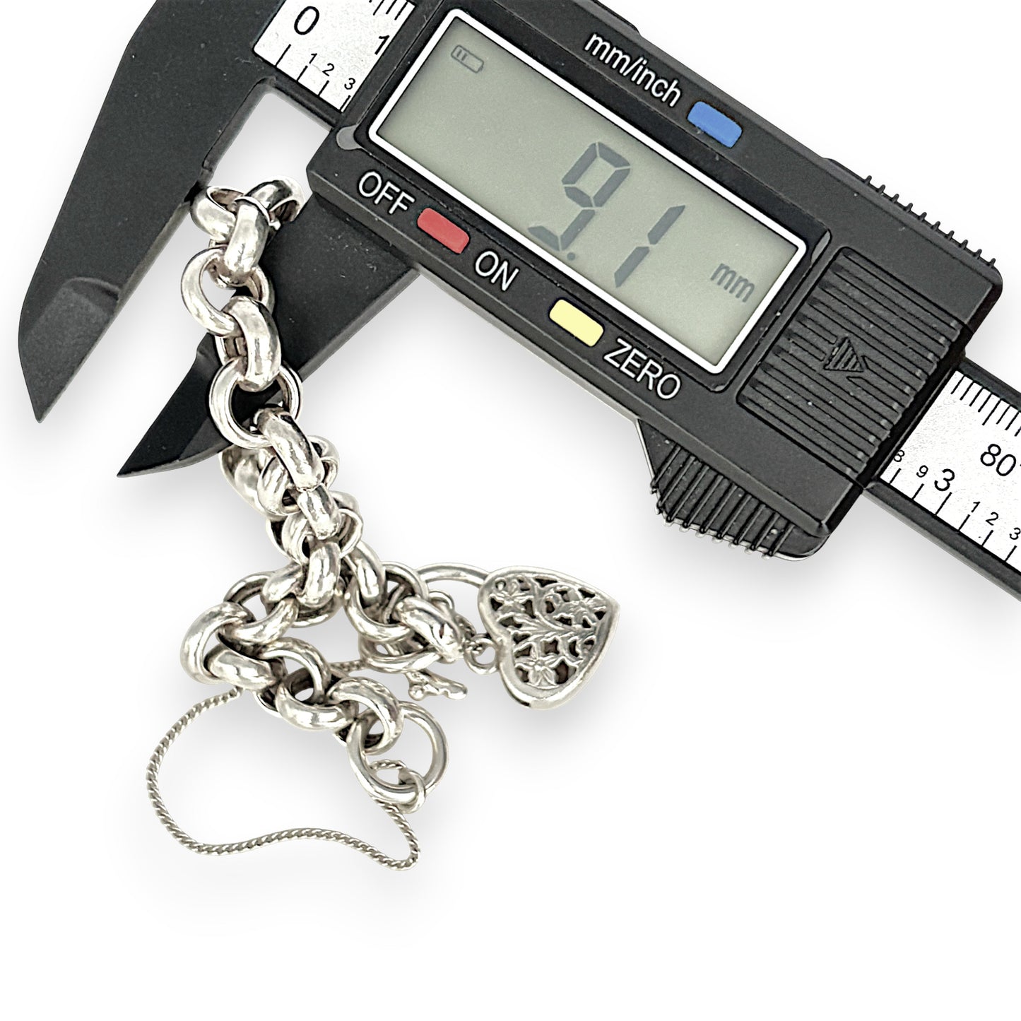 SILVER DEAL | Sterling Silver Vintage Belcher Padlock Bracelet 19cm