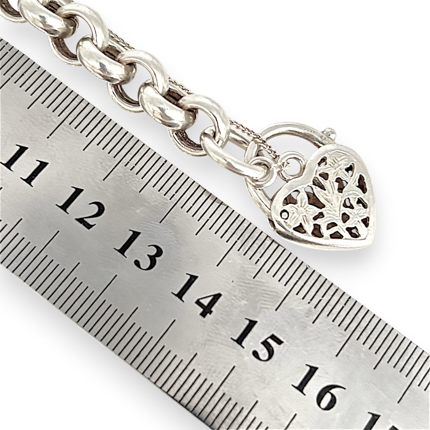 SILVER DEAL | Sterling Silver Vintage Belcher Padlock Bracelet 19cm