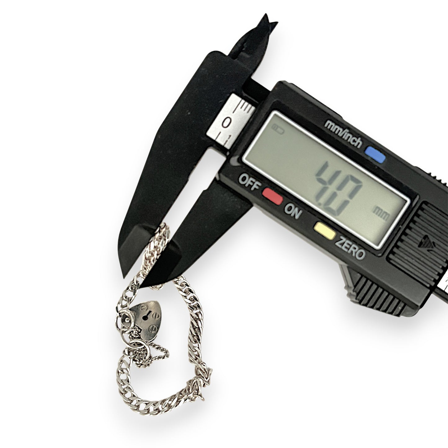 SILVER DEAL | Sterling Silver Cuban Link Bracelet with Heart Padlock  19cm