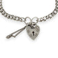 SILVER DEAL | Sterling Silver Cuban Link Bracelet with Heart Padlock  19cm
