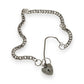 SILVER DEAL | Sterling Silver Cuban Link Bracelet with Heart Padlock  19cm