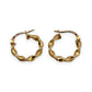 9ct Gold Light Weight Twisted Hoop Earrings. R # 415