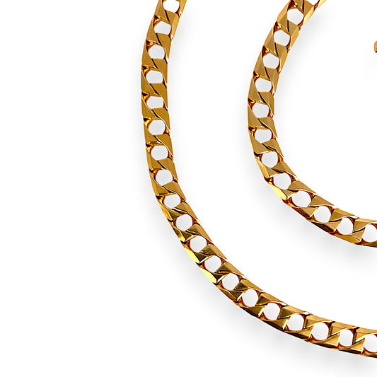 GOLD DEAL | FLASH SALE 9ct (9K) Gold Square Curb/Cuban Link Chain Length 58cm