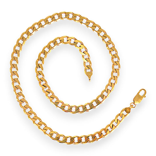 GOLD DEAL | FLASH SALE 9ct (9K) Gold Flat Curb Link Heavy 41.22g Chain 50cm