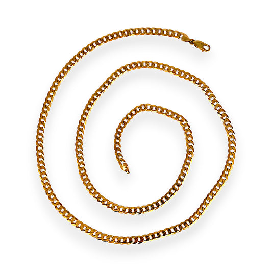GOLD DEAL | 9ct (9K) Gold Flat Curb Link 70cm Chain Valuation $4,175