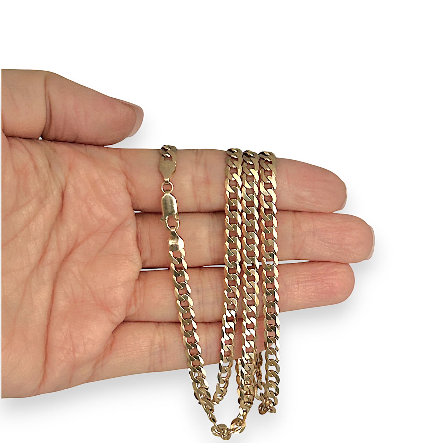 GOLD DEAL | 9ct (9K) Gold Flat Curb Link 70cm Chain Valuation $4,175