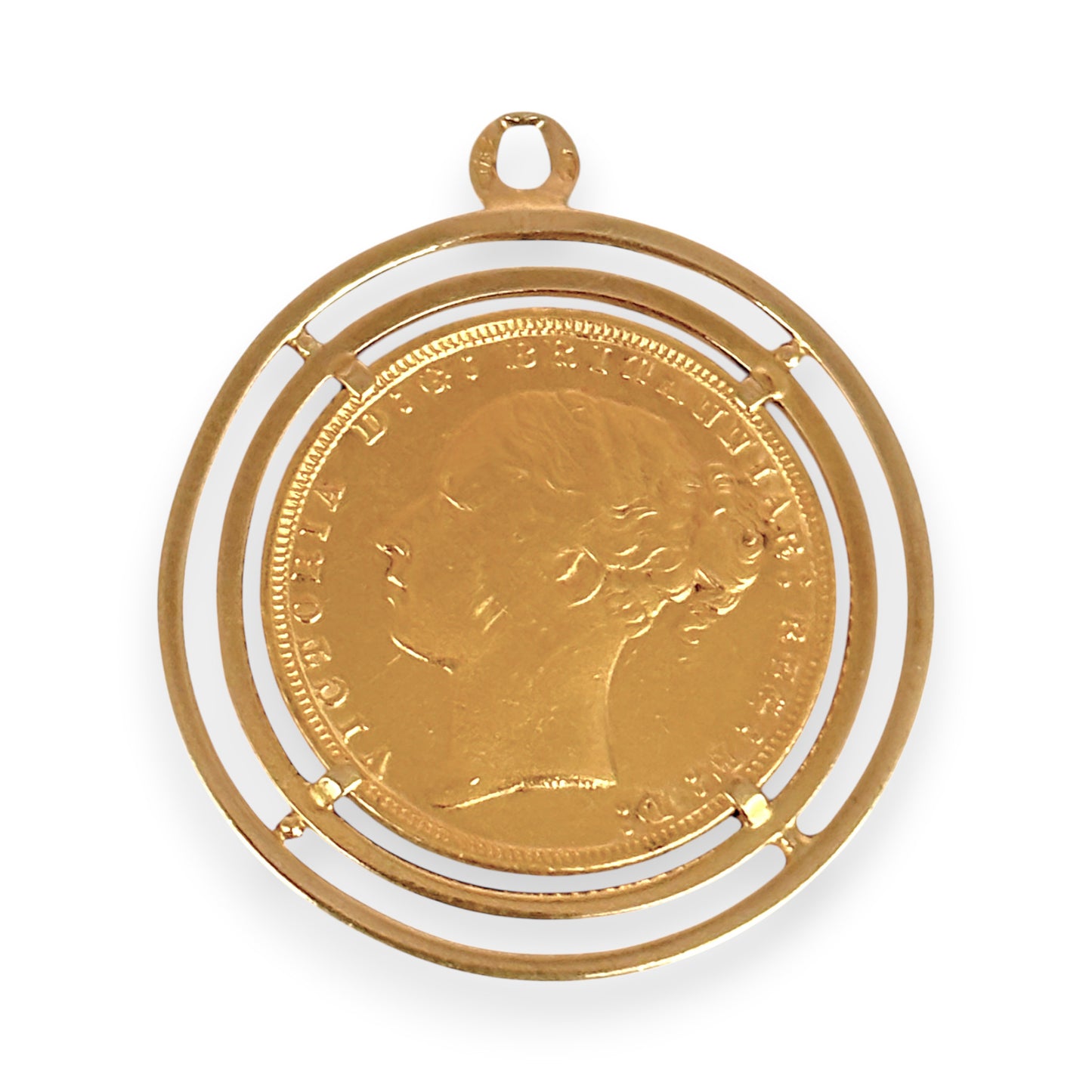 NZGD | Imperial Legacy 22ct Full Sovereign 1872 in 9ct Gold Pendant