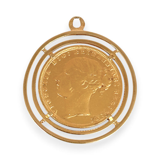 GOLD DEAL | Imperial Legacy 22ct Full Sovereign 1872 in 9ct Gold Pendant
